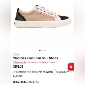 Women's Taos Plim Soul Shoes Size 9